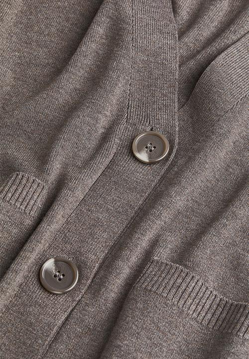 H&M - Fine-knit cardigan - dark greige 