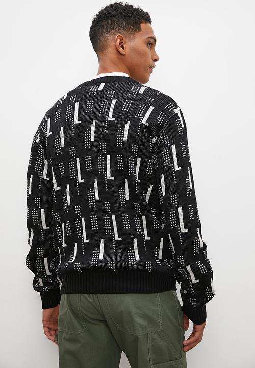 Superbalist - Slim fit pattern knit cardigan - black/cream