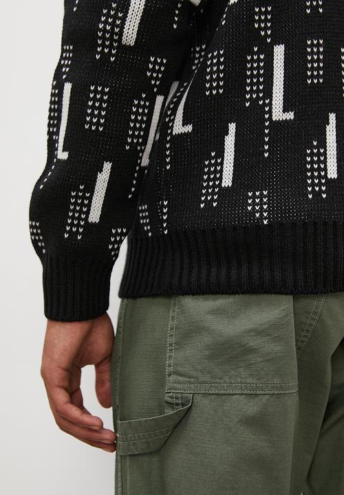 Superbalist - Slim fit pattern knit cardigan - black/cream