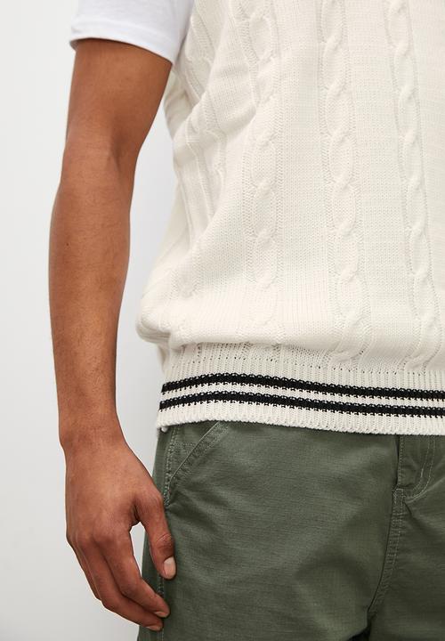Superbalist - Slim fit knit sweater vest - cream/black