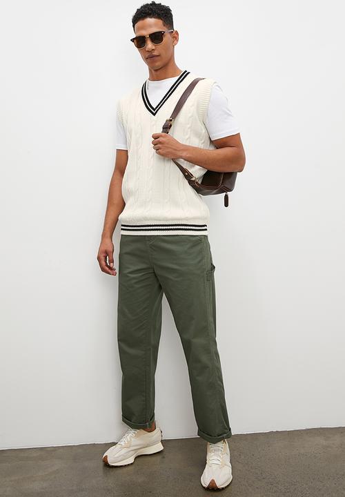 Superbalist - Slim fit knit sweater vest - cream/black