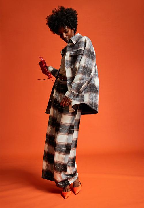 H&M - Shacket - brown & white checked
