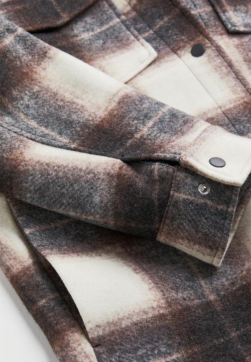 H&M - Shacket - brown & white checked