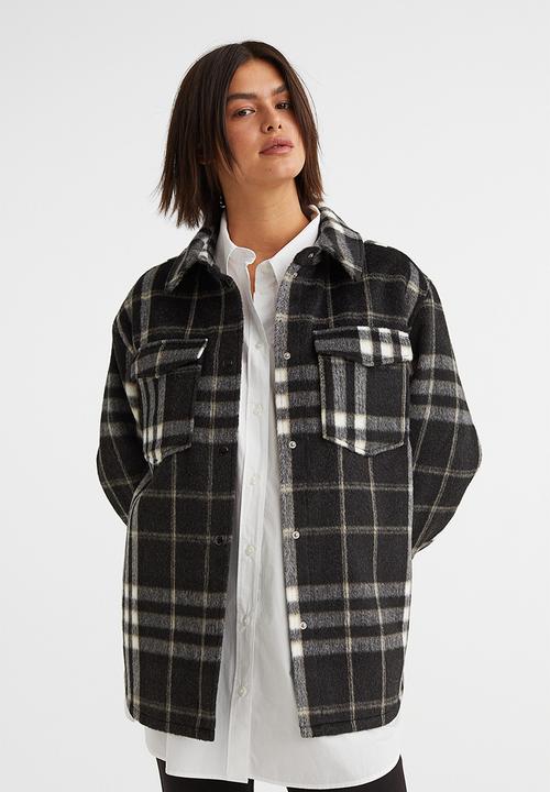 H&M - Shacket - black & white checked