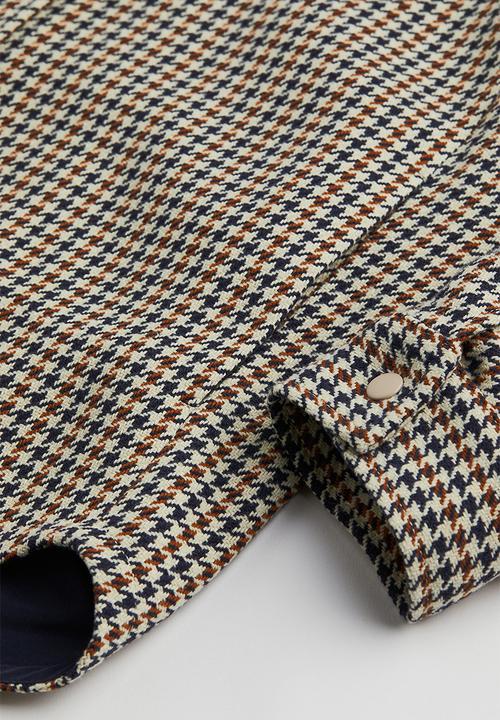 H&M - Shacket - light beige/dogtooth patterned