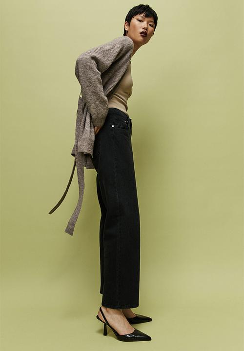 H&M - Tie-belt cardigan - dark mole