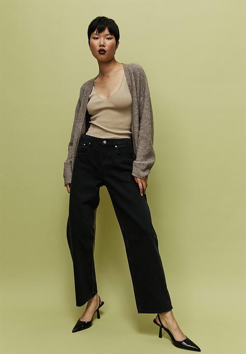 H&M - Tie-belt cardigan - dark mole