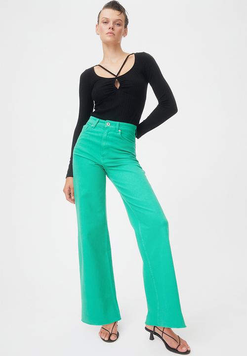 H&M - Ribbed jersey top - black 