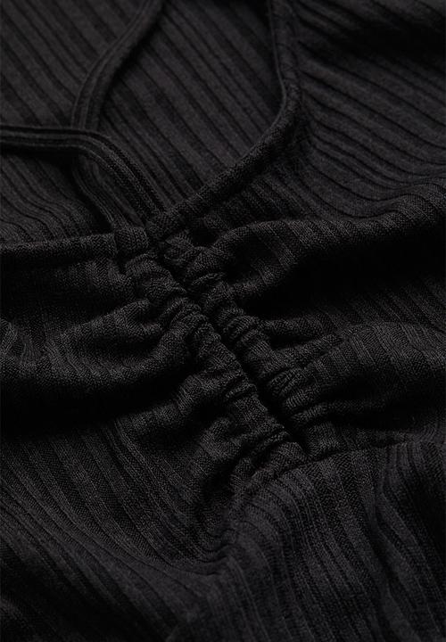 H&M - Ribbed jersey top - black 
