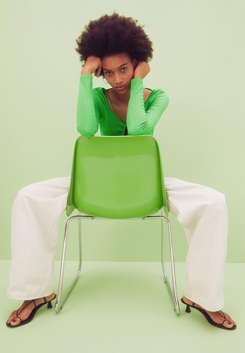H&M - Ribbed jersey top - bright green