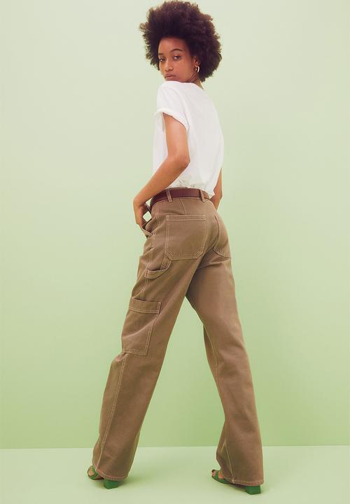 H&M - Wide cargo trousers - khaki green