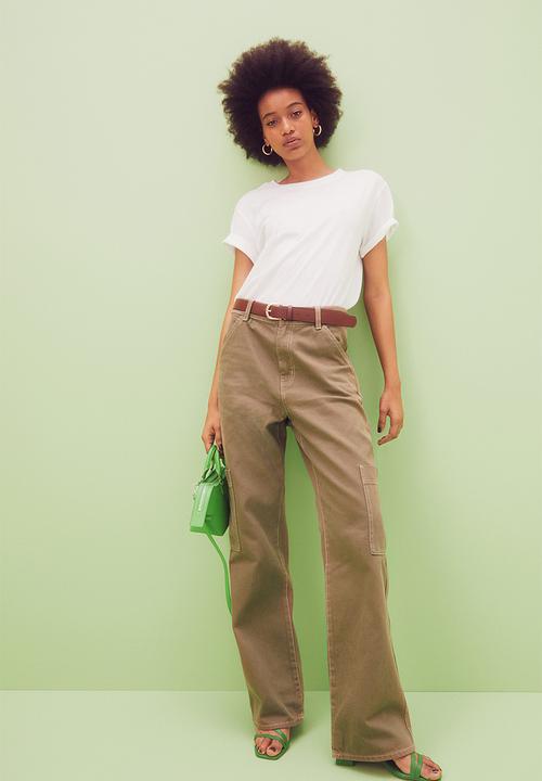 H&M - Wide cargo trousers - khaki green
