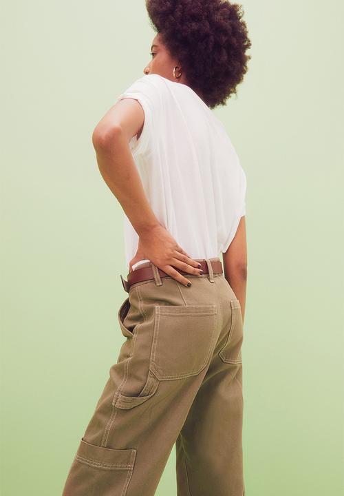 H&M - Wide cargo trousers - khaki green