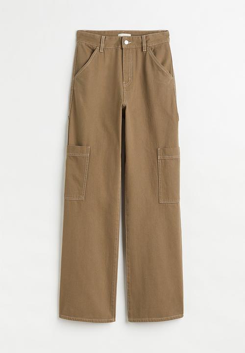 H&M - Wide cargo trousers - khaki green