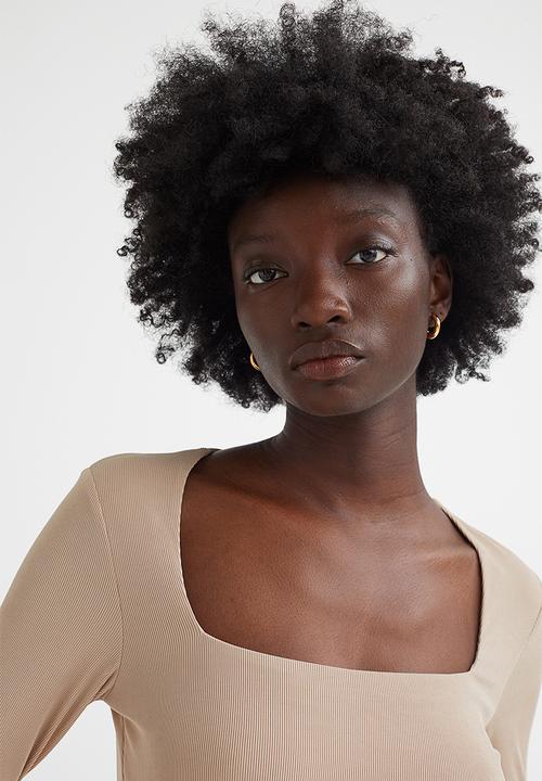H&M - Long-sleeved jersey top - beige 