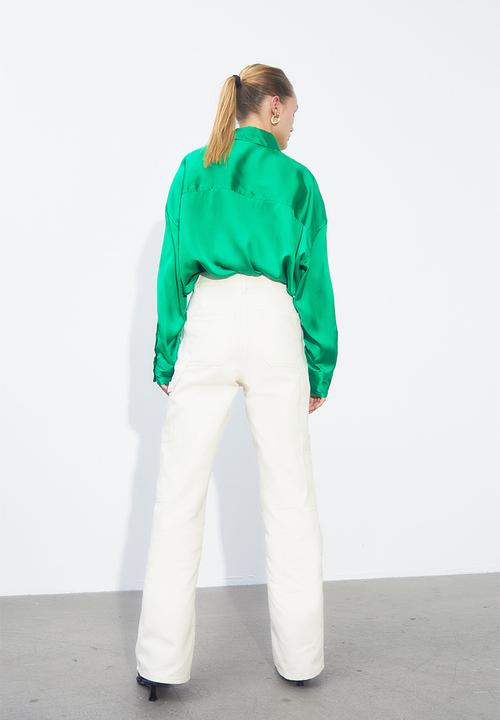 H&M - Wide cargo trousers - natural white