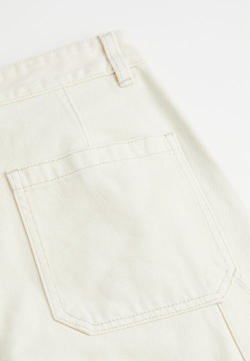 H&M - Wide cargo trousers - natural white