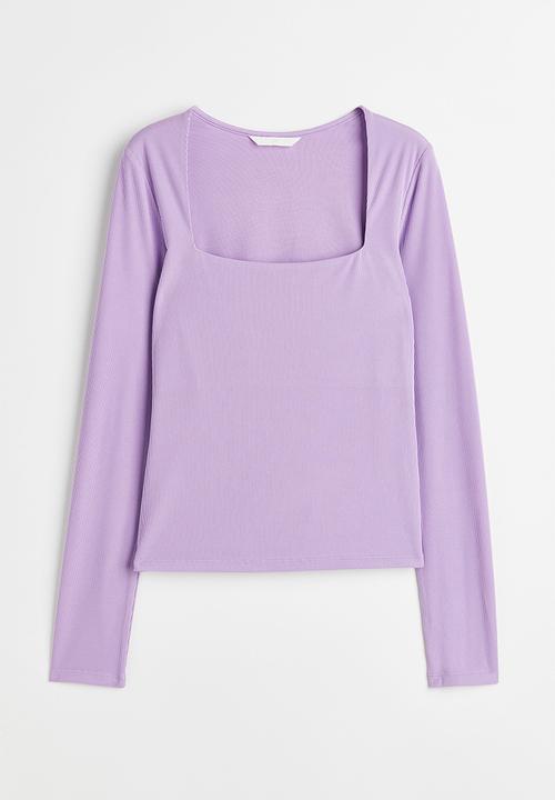 H&M - Long-sleeved jersey top - light purple