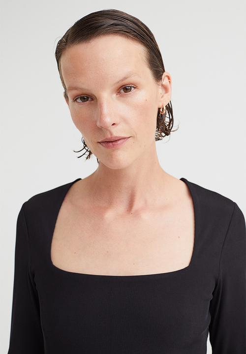 H&M - Long-sleeved jersey top - black 
