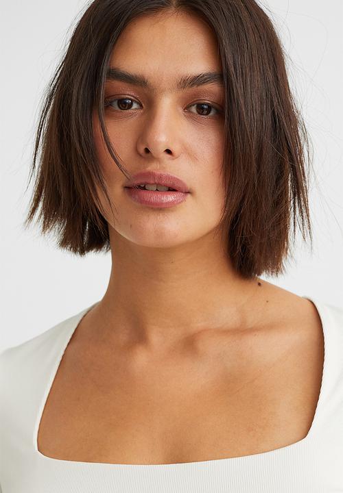 H&M - Long-sleeved jersey top - white 