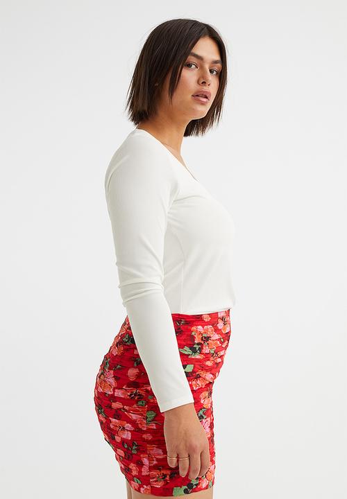 H&M - Long-sleeved jersey top - white 