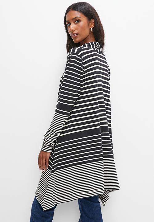 edit - Drape waterfall cardigan - black & milk