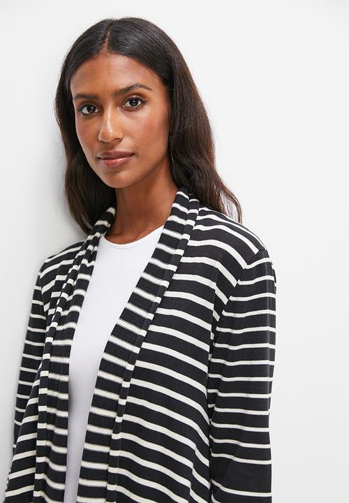 edit - Drape waterfall cardigan - black & milk