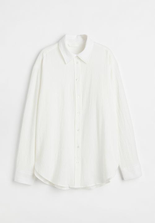 H&M - Crinkled cotton shirt - white