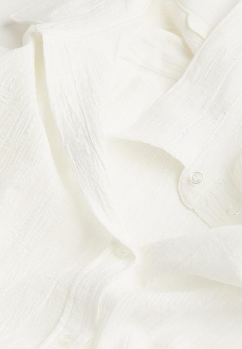 H&M - Crinkled cotton shirt - white