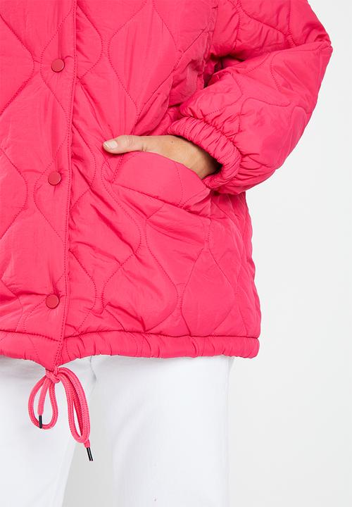 dailyfriday - Oversized quilted shacket - cerise