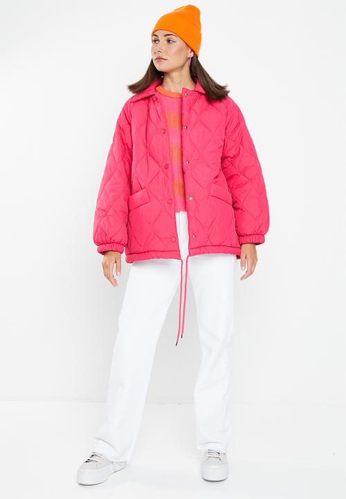dailyfriday - Oversized quilted shacket - cerise
