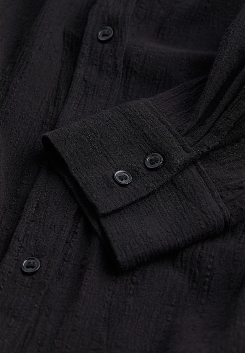 H&M - Crinkled cotton shirt - black