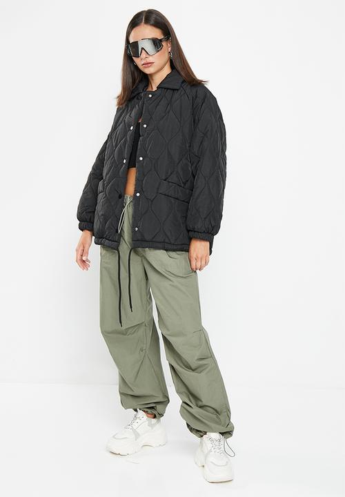dailyfriday - Oversized quilted shacket - black