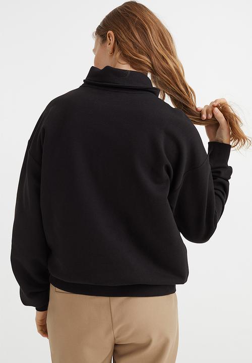 H&M - Collared sweatshirt - black
