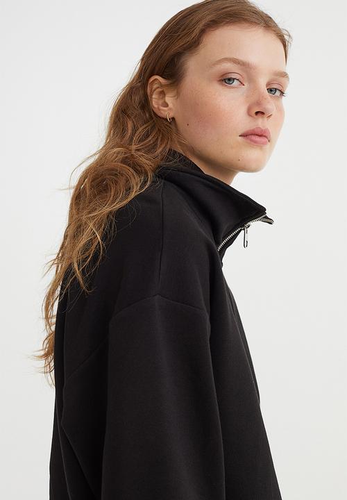 H&M - Collared sweatshirt - black