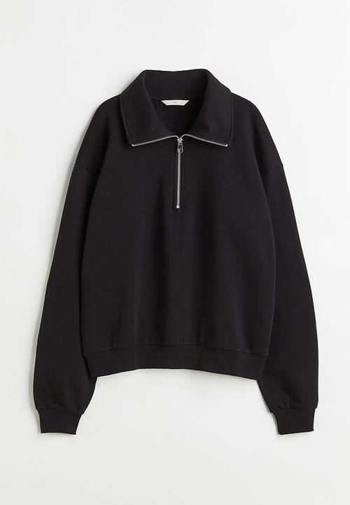 H&M - Collared sweatshirt - black