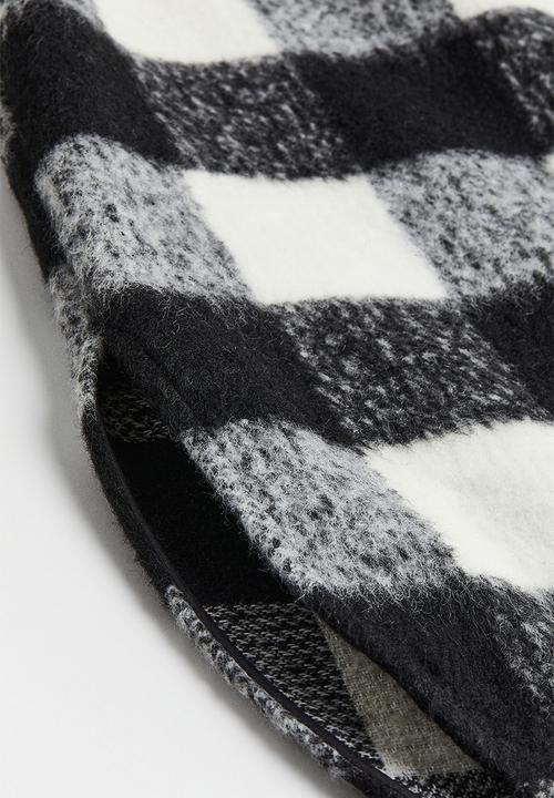 H&M - Oversized long shacket - black/checked