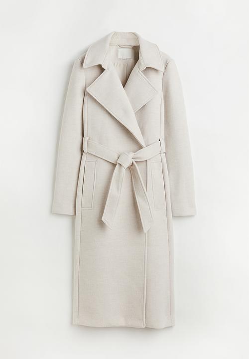 H&M - Tie-belt coat - light greige