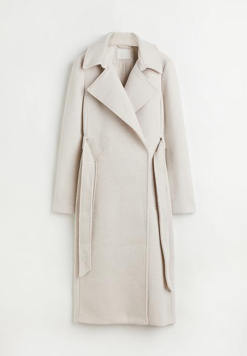 H&M - Tie-belt coat - light greige