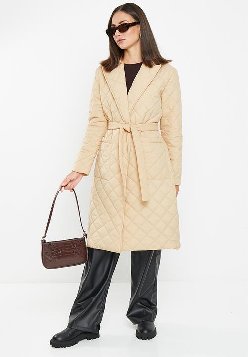 dailyfriday - Quilted belted coat - ecru