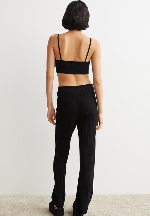 H&M - Rib-knit trousers - black