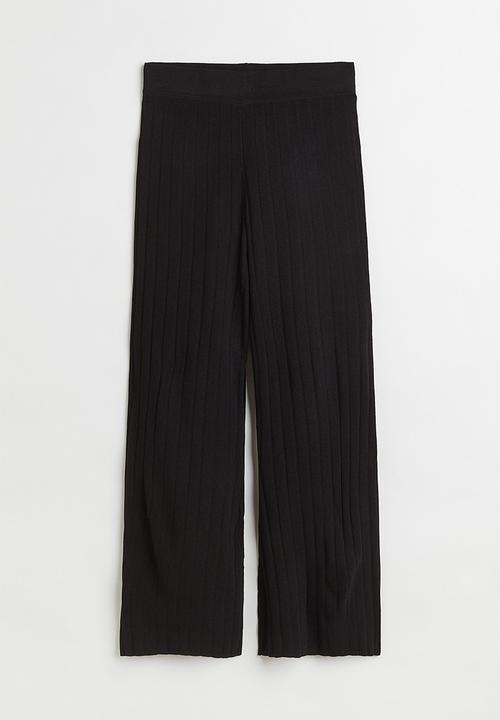 H&M - Rib-knit trousers - black