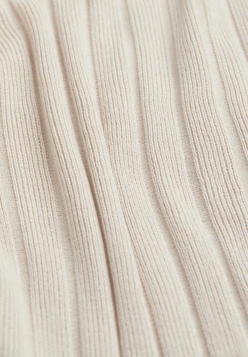 H&M - Rib-knit trousers - light beige
