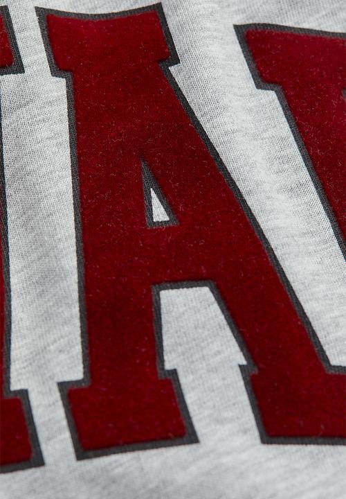 H&M - Long printed T-shirt - light grey/harvard university