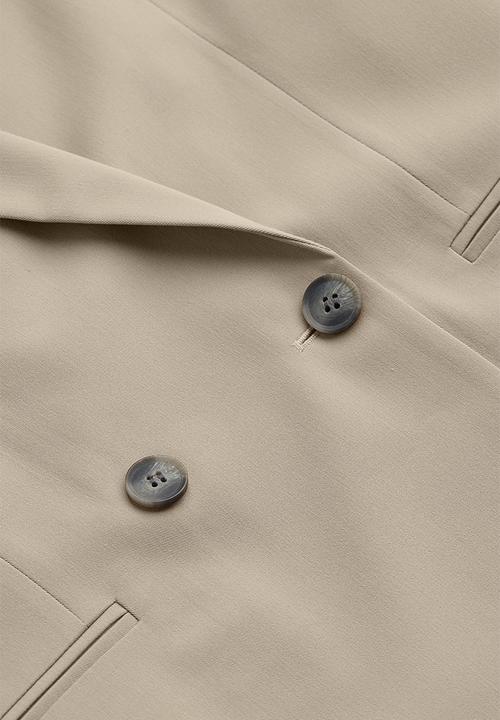 H&M - Double-breasted jacket - greige