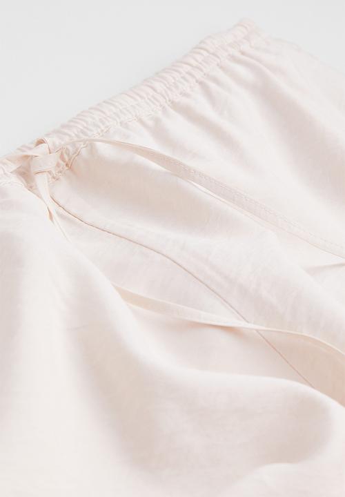 H&M - Wide satin trousers - white