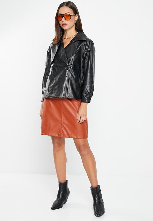 dailyfriday - Pu trench coat - black