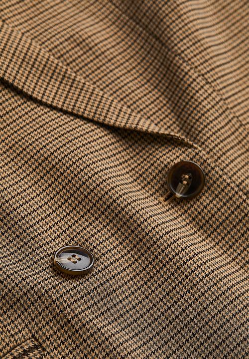 H&M - Double-breasted jacket - light brown/dogtooth patterned