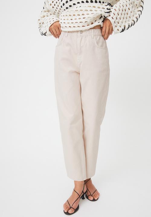 H&M - High waist twill trousers - beige