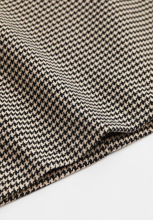 H&M - Mini skirt - black/dogtooth patterned